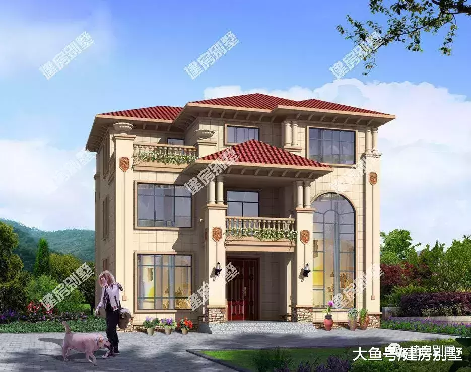 两栋欧式农村别墅, 要建气派住宅的肯定首选这类户型