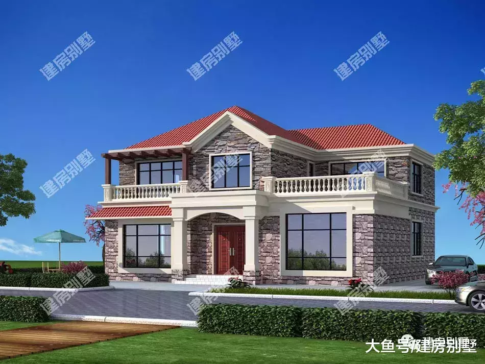 框架结构形式建造的两层小别墅, 住一百年都跟新的一样