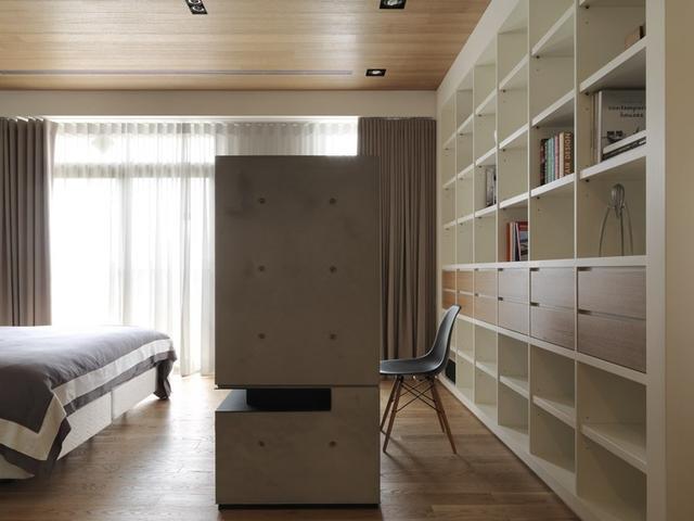 148㎡复古工业风装修案例, 卧室电视背景装成一堵墙, 特有范!