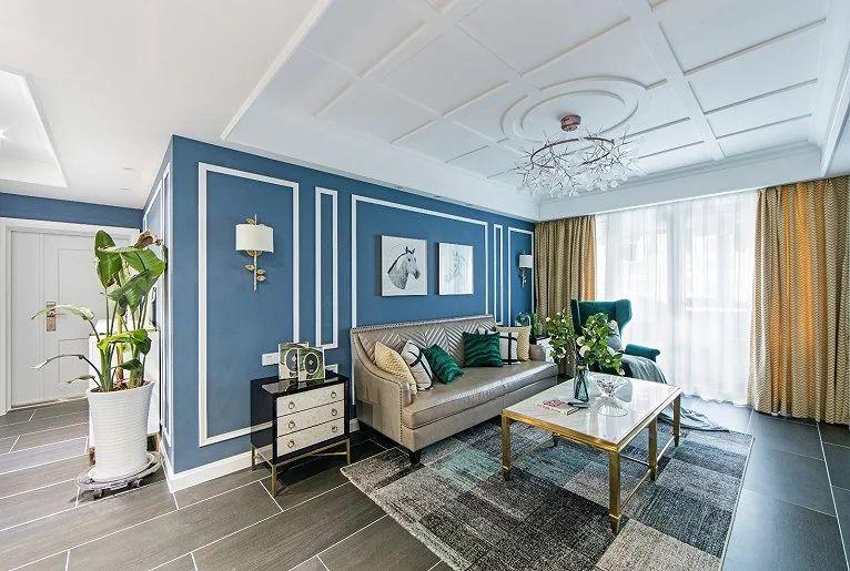 只是把沙发墙刷成蓝色, 125㎡三居走红小区, 朋友踏破门槛来参观!