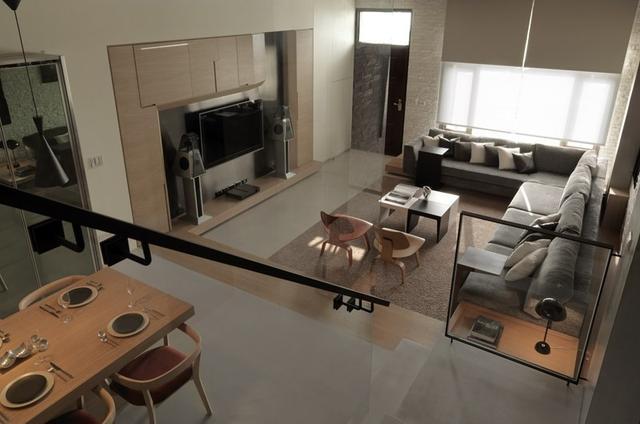 148㎡复古工业风装修案例, 卧室电视背景装成一堵墙, 特有范!