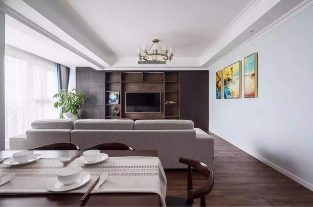 新家装修完工, 高档范儿123㎡简约装修, 老公最爱大客厅!