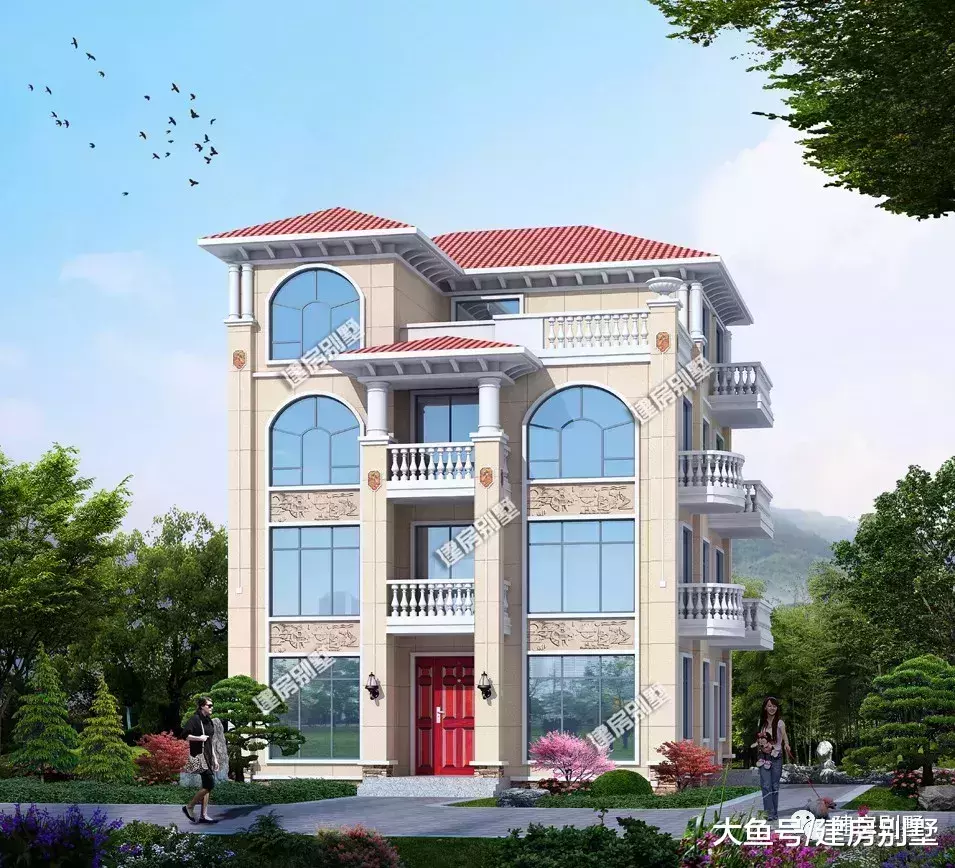 多阳台设计的四层农村自建房, 室内布局就是豪宅的标配