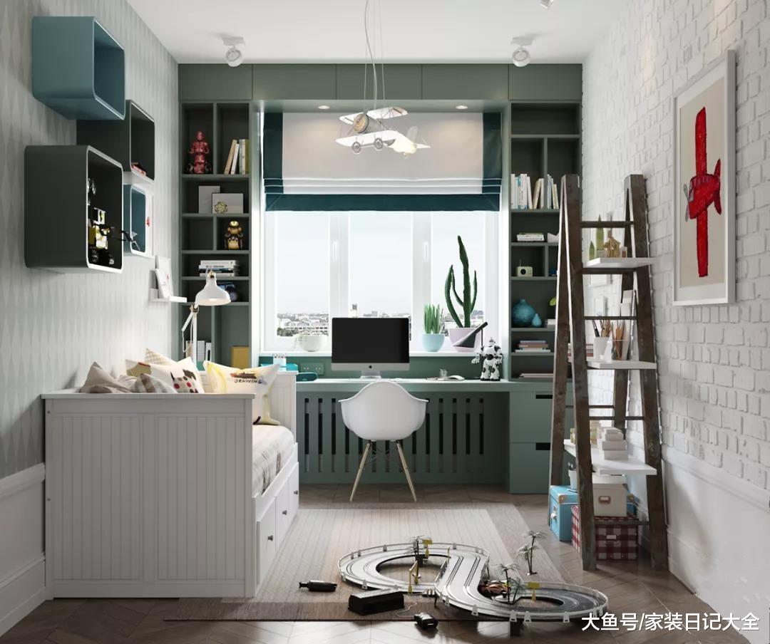 他用半墙加玻璃隔断客厅与餐厅, 92㎡三室两厅设计超赞!