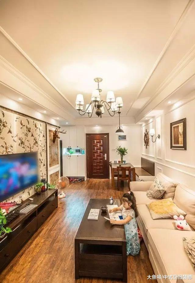 73平一家三口的幸福居家 朋友看了都说背景墙做得实在太好看了