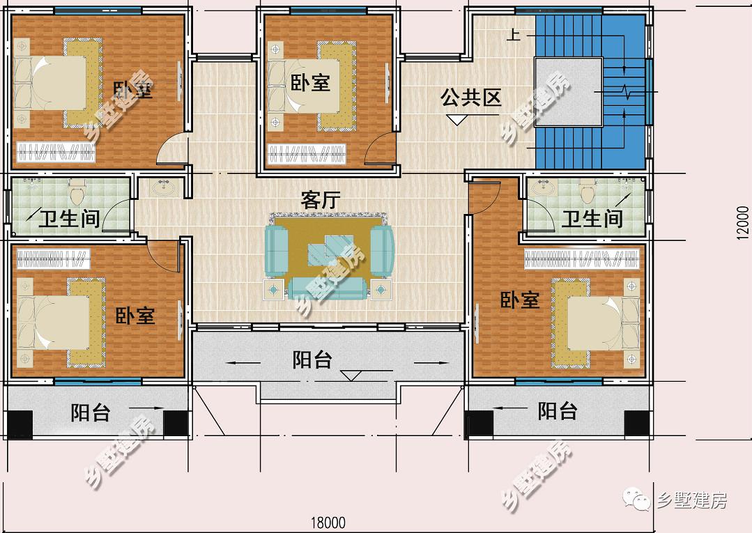 18x12米, 最新款简约现代风农村自建别墅, 时尚耐看有内涵!