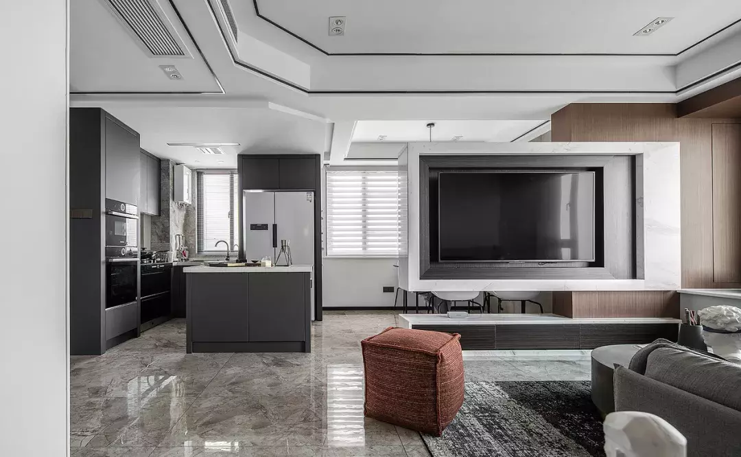 天津的107平现代风两房案例, 动线合理而又简洁大方