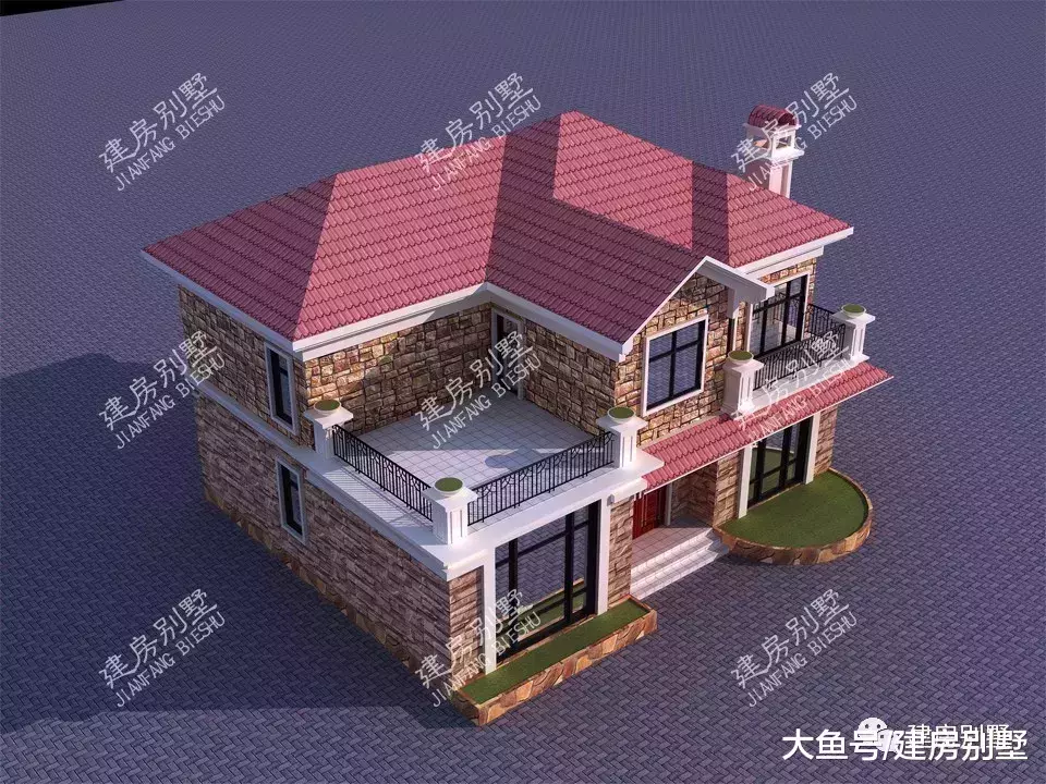 文化石装饰别墅确实很漂亮, 这栋两层自建房都在争着建