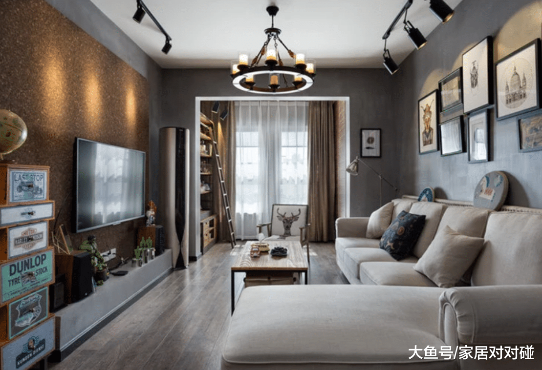 86㎡新房, 全屋墙面“刷水泥”, 电视柜用砖砌! 真心大气, 晒晒!