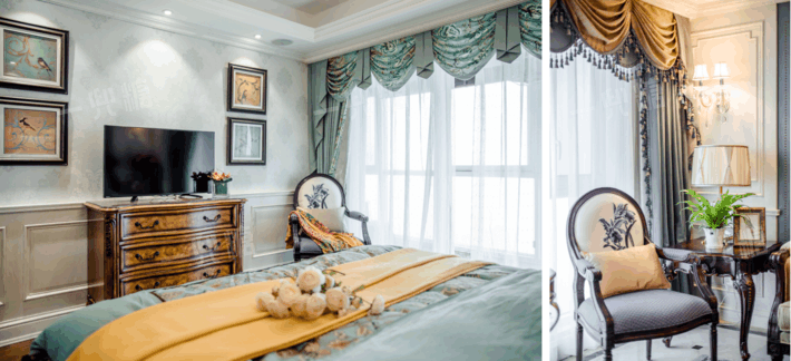 水蓝+太妃糖色, 200m2大house尽显美式优雅主义