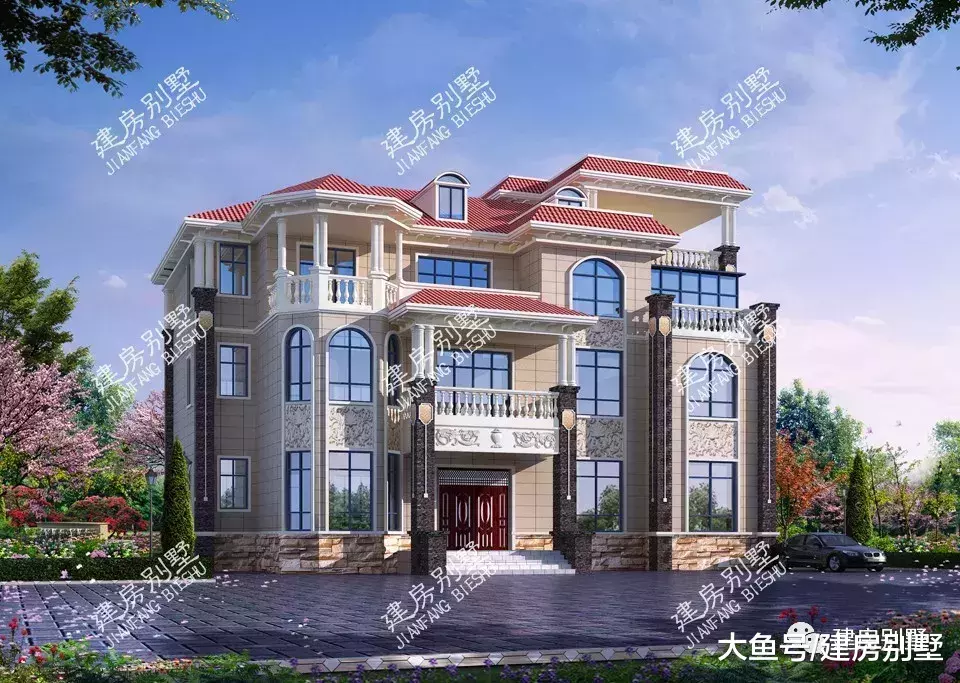 豪华农村别墅户型, 你跟豪门之间, 就差一栋洋房的距离