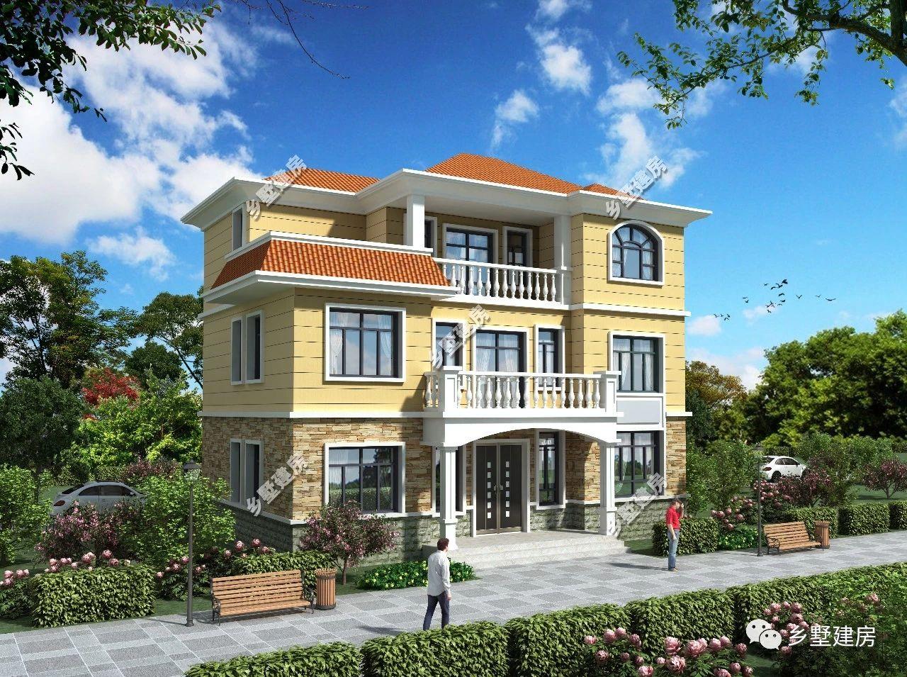 欧式田园尽享乡间趣味, 13x9米三层别墅来袭, 势不可挡