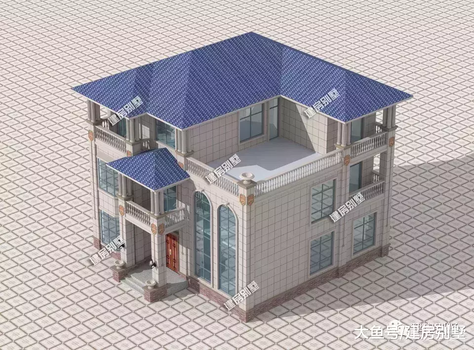 带落地窗和飘窗的豪华欧式住宅, 改善居住条件, 又能彰显高端品位