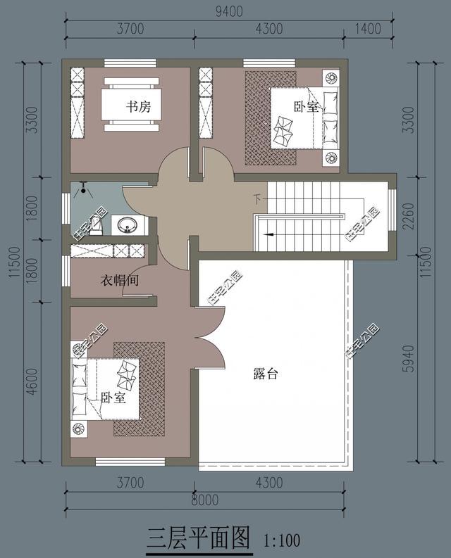 11X11米宅地尺寸, 盖一栋3层带坡顶别墅正合适, 适合农村生活