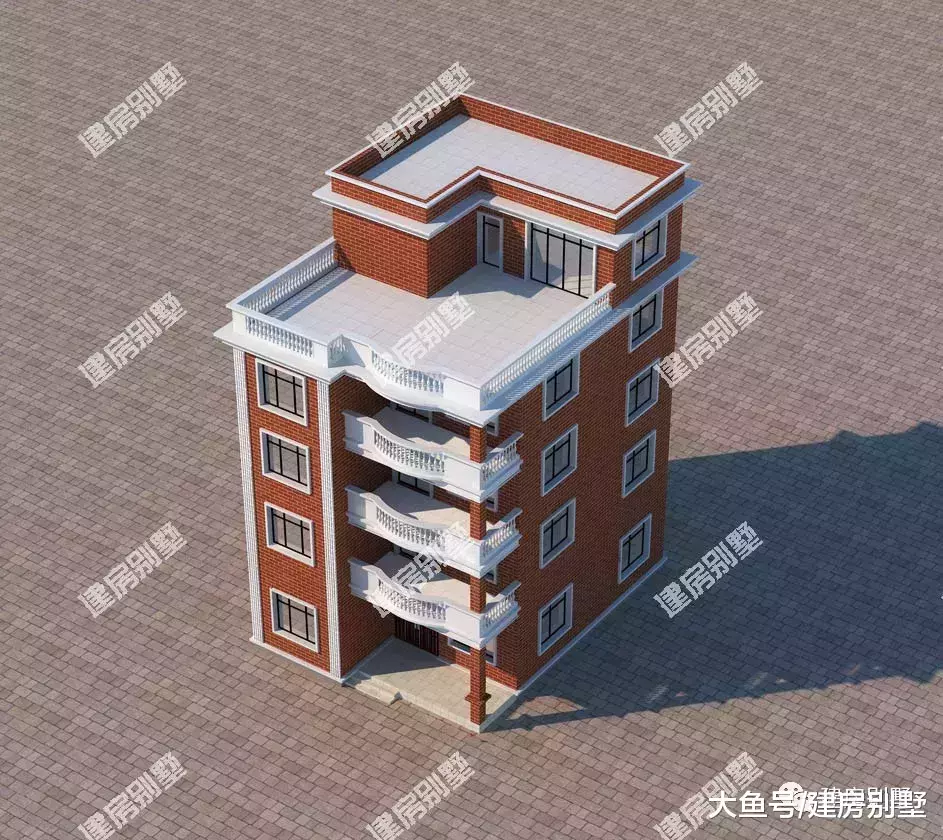 背面不设采光窗的四层住宅, 平屋顶红外墙, 美观省钱的代表