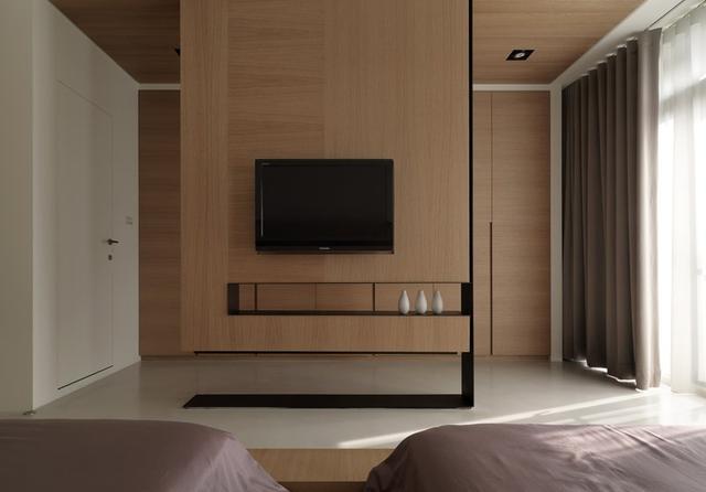 148㎡复古工业风装修案例, 卧室电视背景装成一堵墙, 特有范!