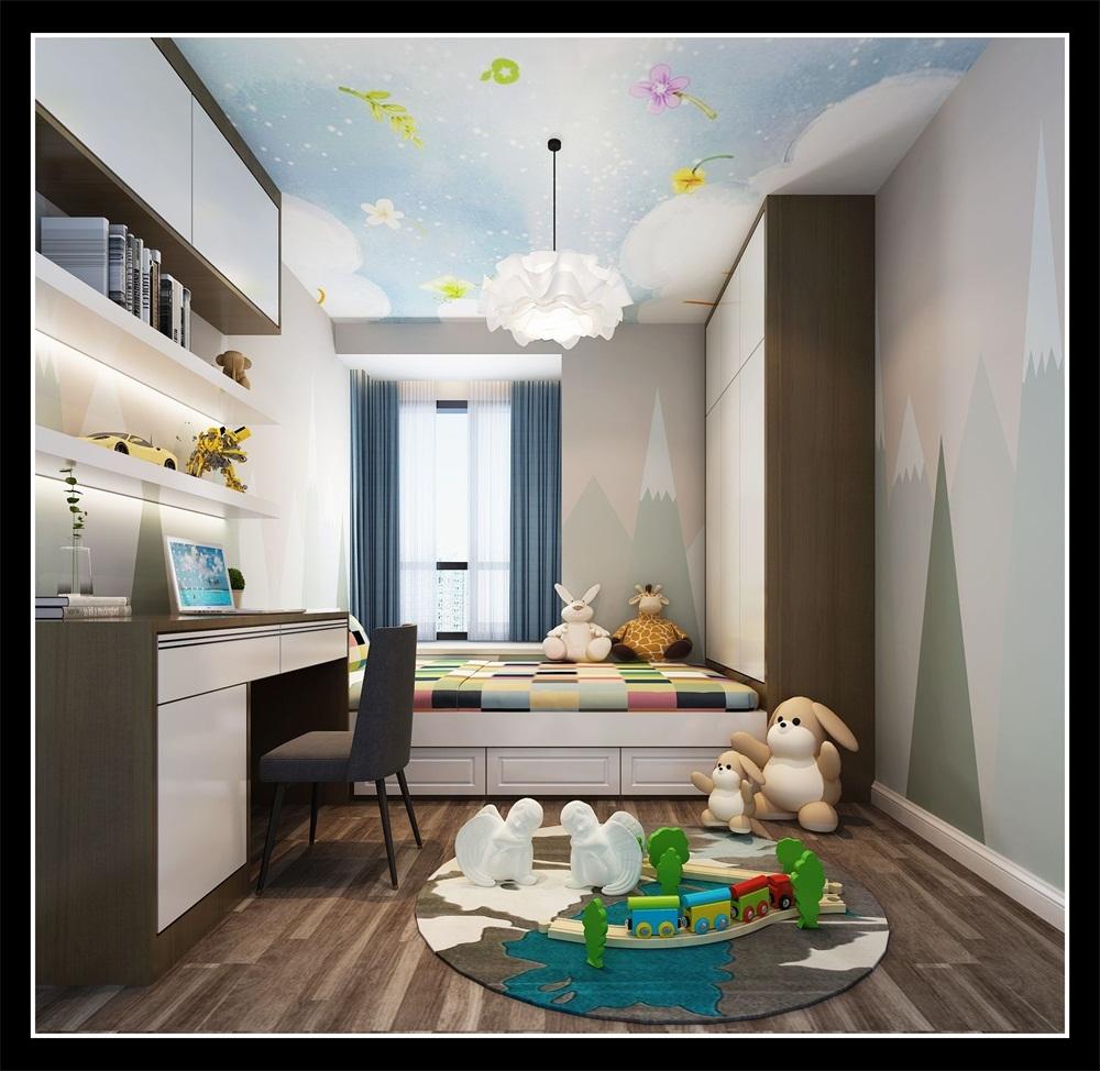 135平四居室后现代混搭风, 绿地海珀九龙新房装修独特一把