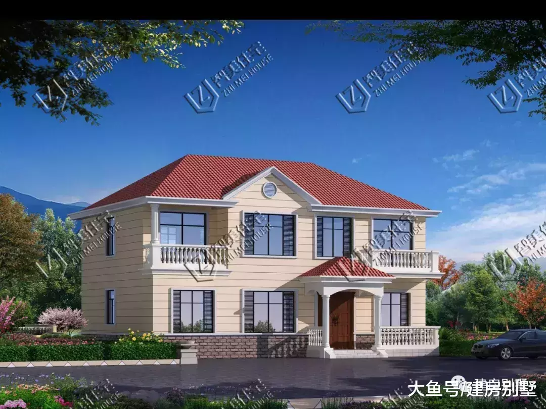 两栋四开间设计的农村自建房, 第二栋带车库和独立厨房