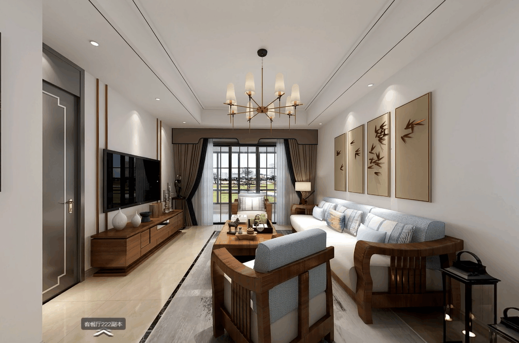 125平三居室简约中式风格, 阳光城大境陈姐: 怎么省钱怎么装