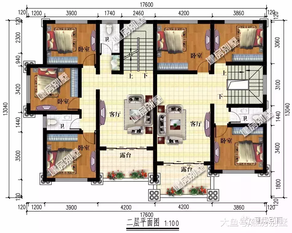 17.6×13米农村别墅, 一屋住两户, 这是我见过最豪的兄弟房