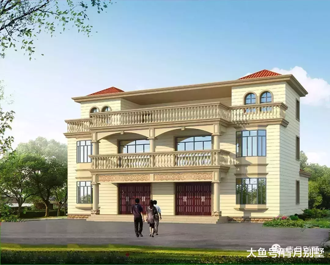 18米×11.5米三层双拼小别墅, 兄弟一起建房尽显手足情谊