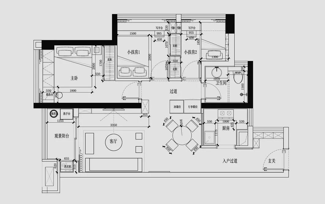 80㎡新中式, 灰色调的空间, 简约的禅意