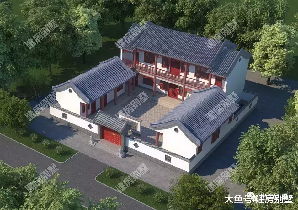 两栋新中式风格的豪华别墅, 第二栋合院建起来, 全村人都羡慕