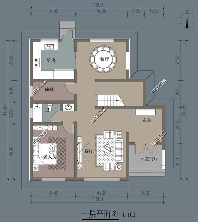 11X11米宅地尺寸, 盖一栋3层带坡顶别墅正合适, 适合农村生活