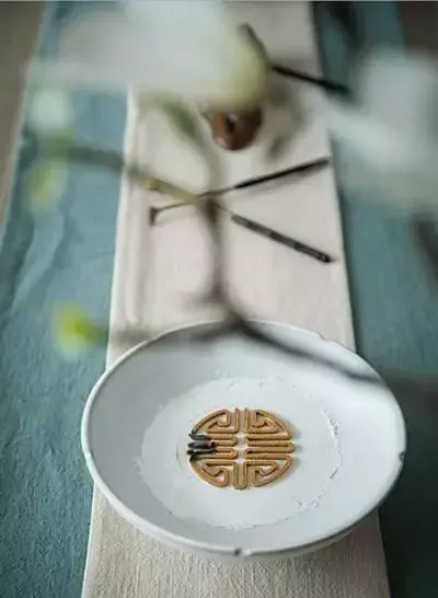 两室一厅, 新中式装修, 书房的书法背景墙太酷了!