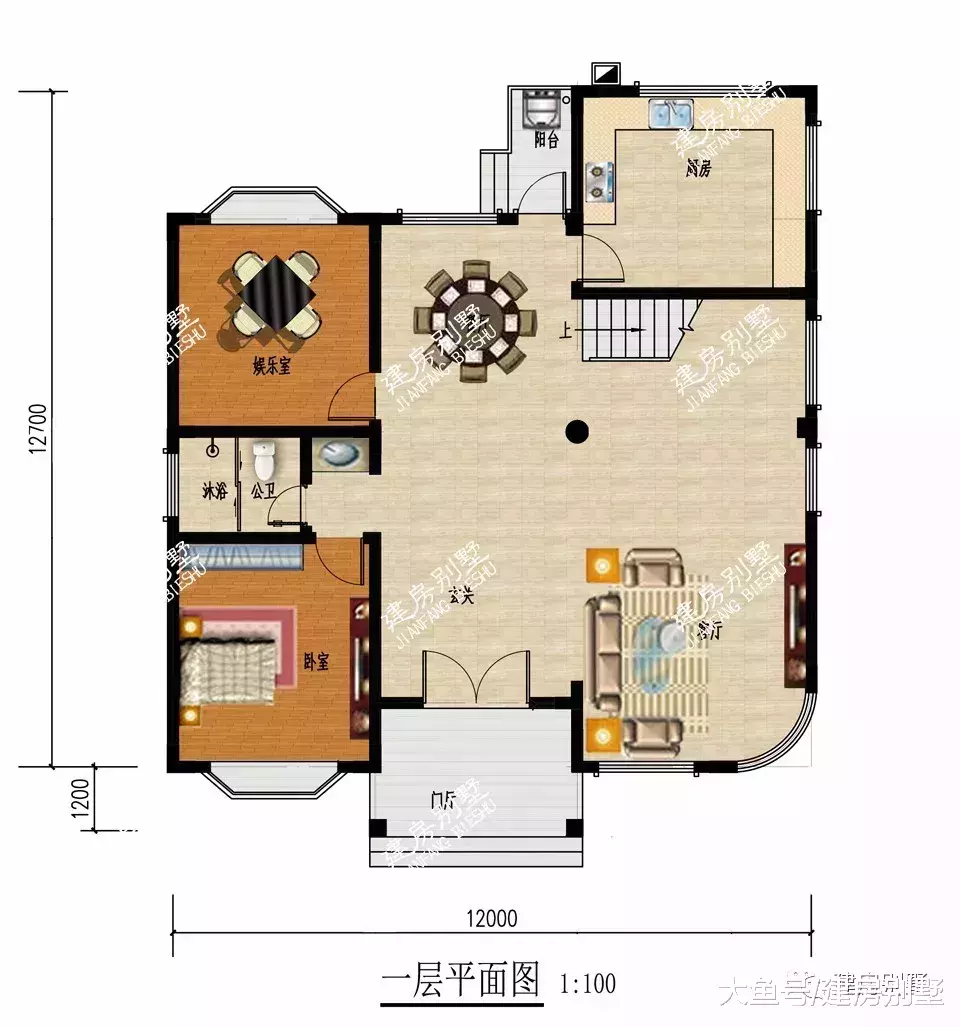 框架结构形式建造的两层小别墅, 住一百年都跟新的一样