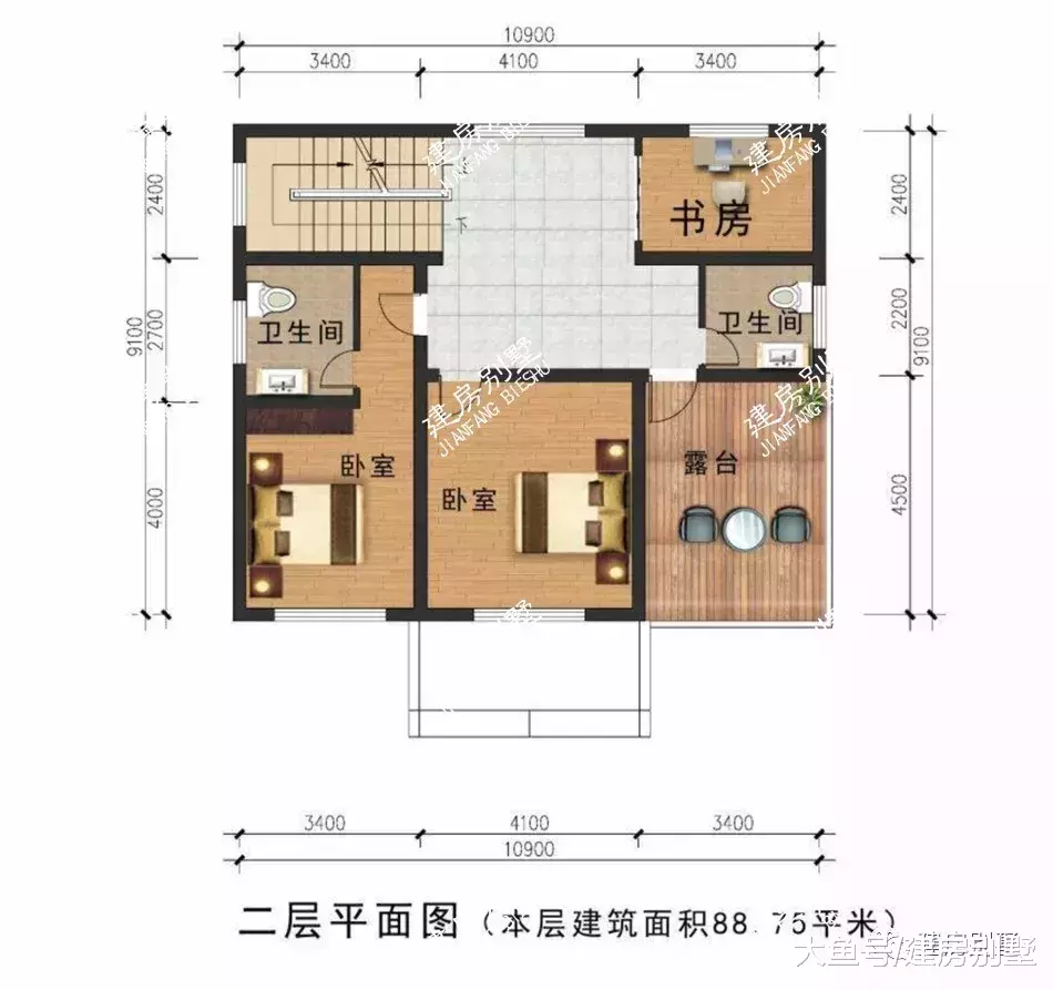 很经典的两栋自建房户型, 造价低且实用, 大家都来建
