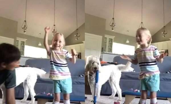 脑麻小女孩术后开心走路, 全靠残疾狗狗一路相伴, 女孩: 有你真好