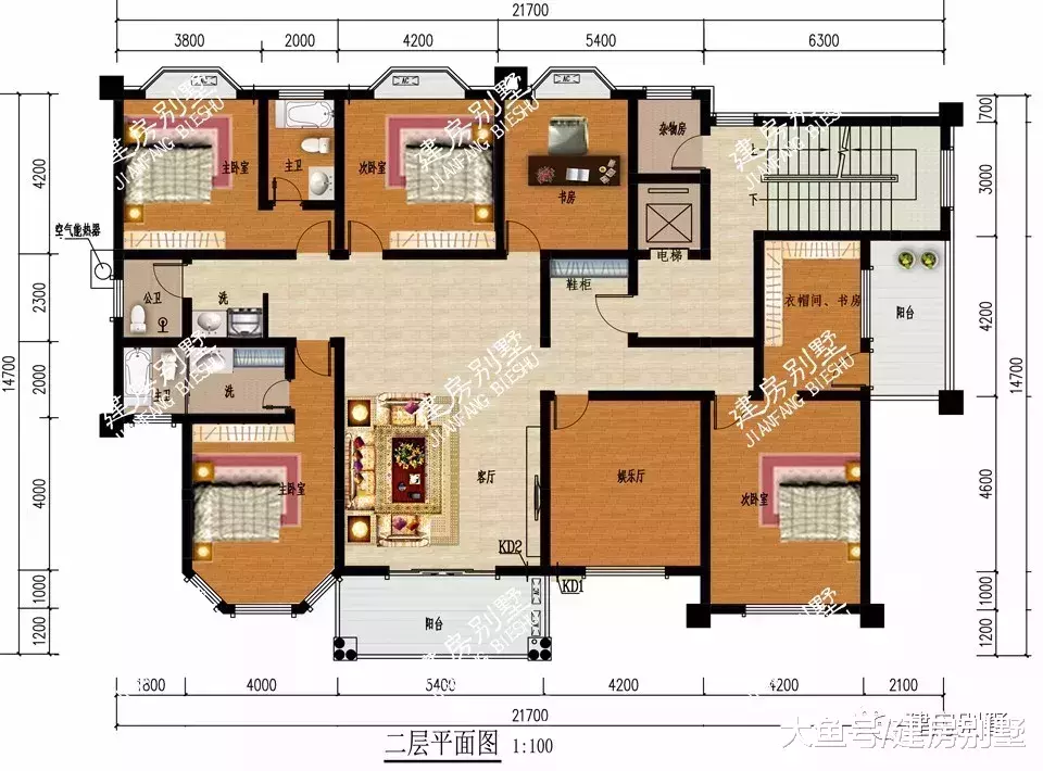 豪华农村别墅户型, 你跟豪门之间, 就差一栋洋房的距离
