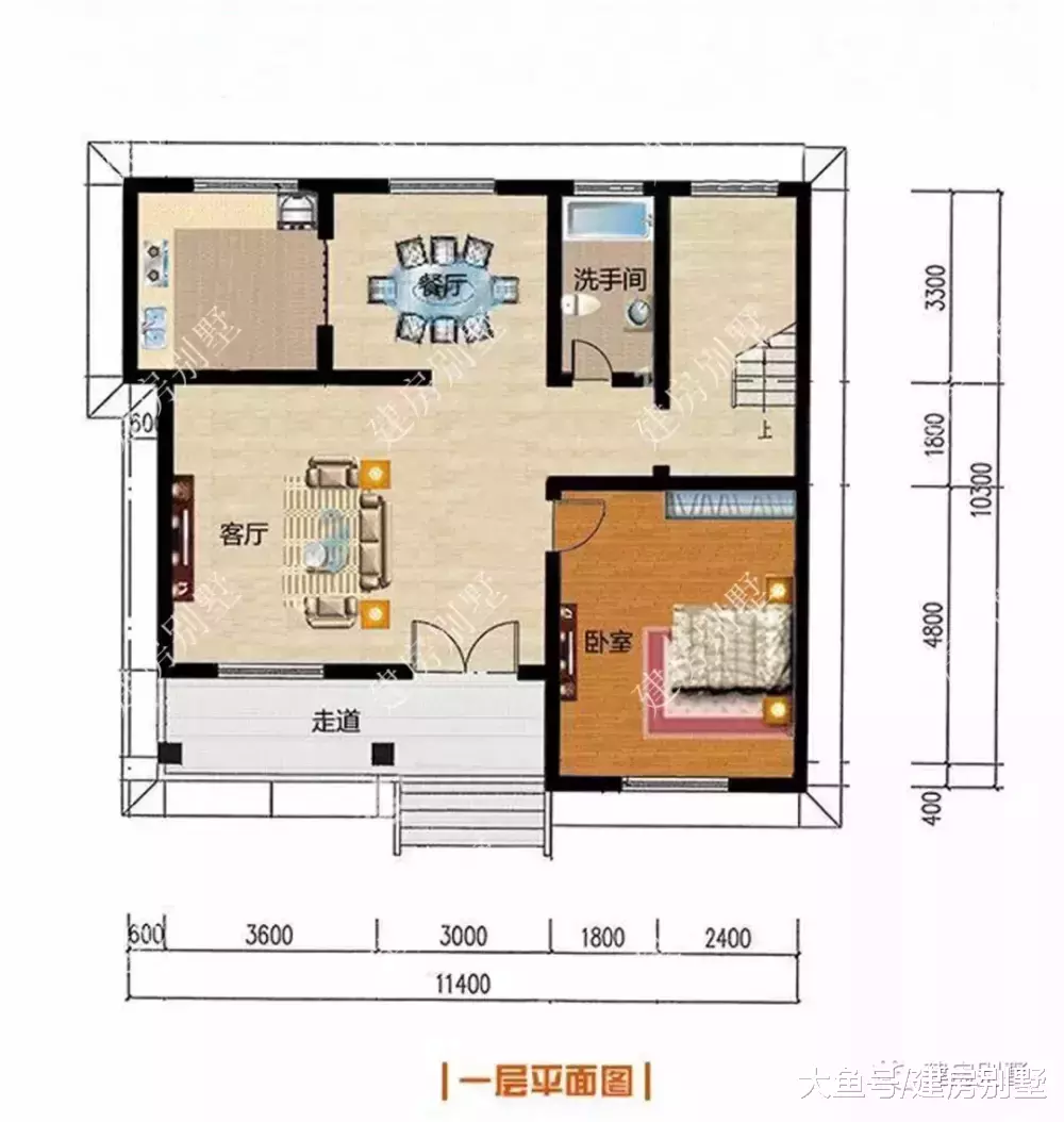 很经典的两栋自建房户型, 造价低且实用, 大家都来建