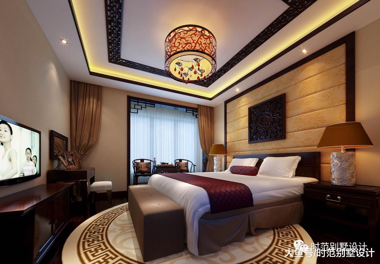 带茶室和神龛的12x14米二层中式风格农村别墅, 8室3厅适合自建