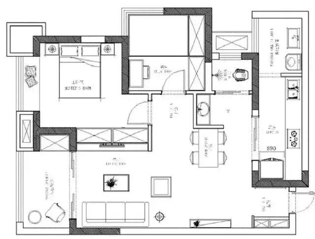 72平现代北欧风小户型, 方正的房型让空间更显通透