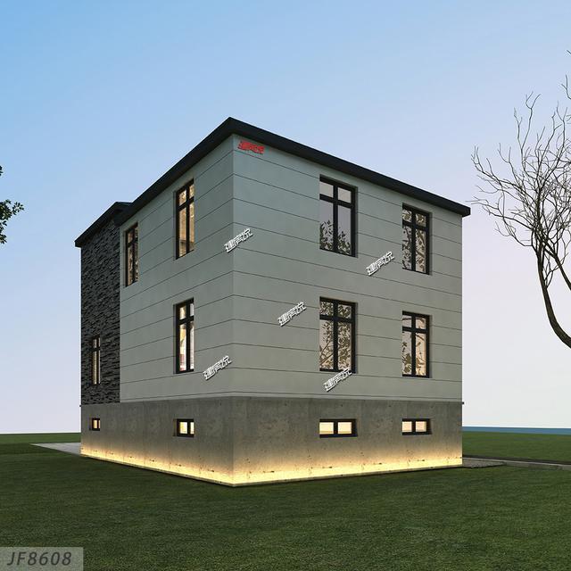 102平小宅基地也能建别墅, 外观时尚, 还带了地下车库