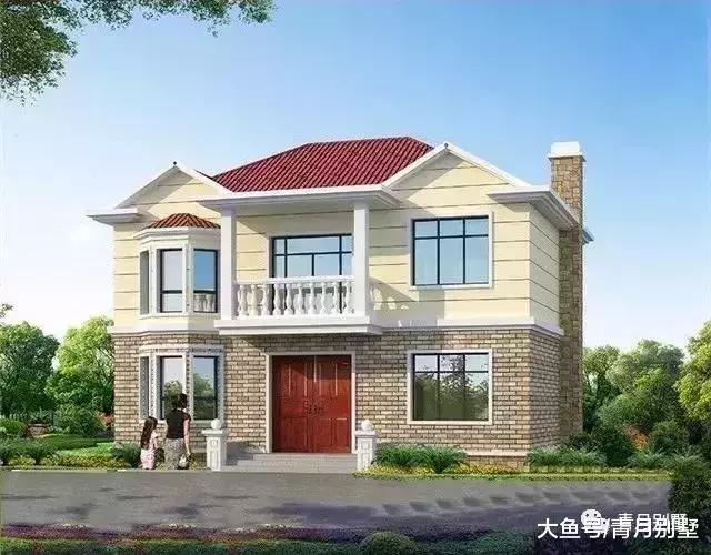 11米×8.54米二层乡村小别墅, 经济实用主体造价20万