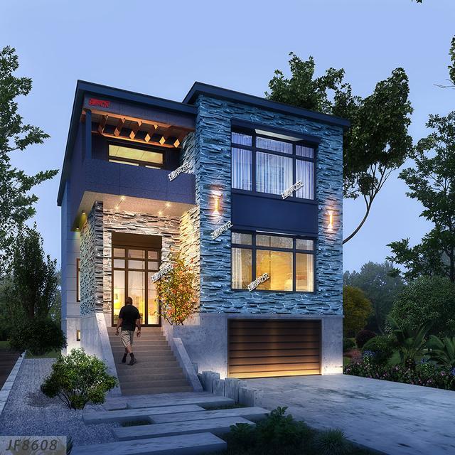 102平小宅基地也能建别墅, 外观时尚, 还带了地下车库