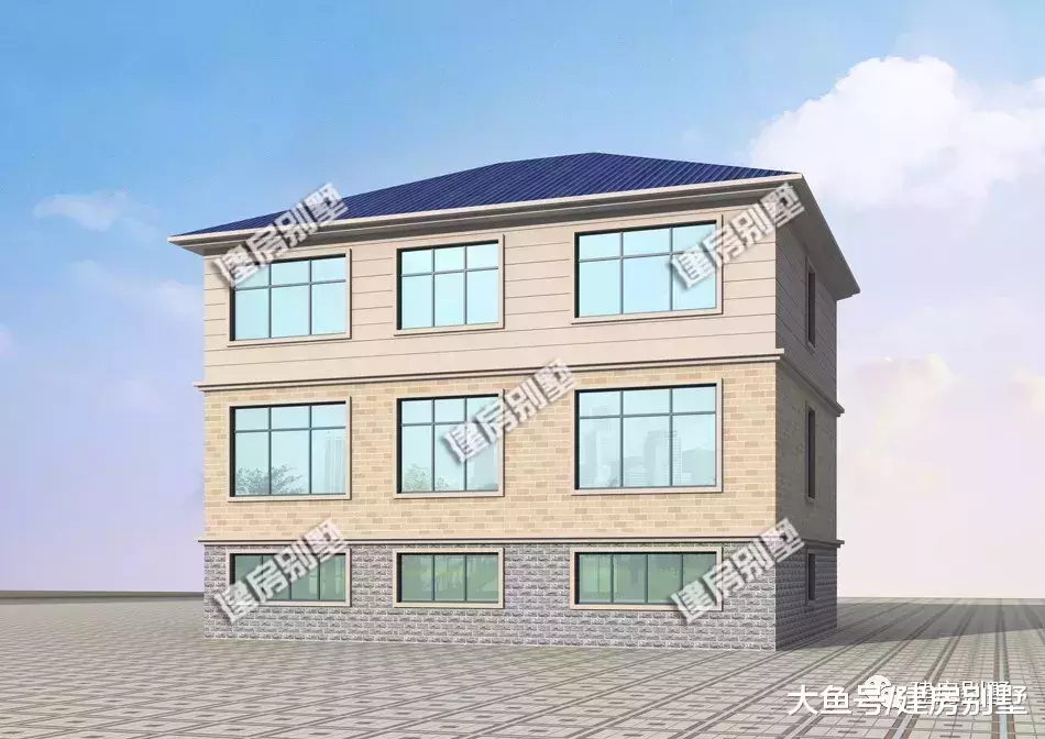 13.2×12.1米农村别墅, 带架空层做车库, 大气又实用