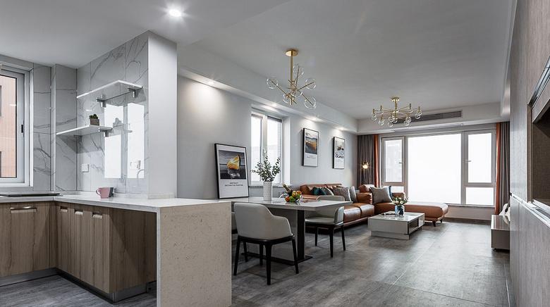 20万装修的110平米现代风格三室两厅 刻意营造慵懒家居氛围