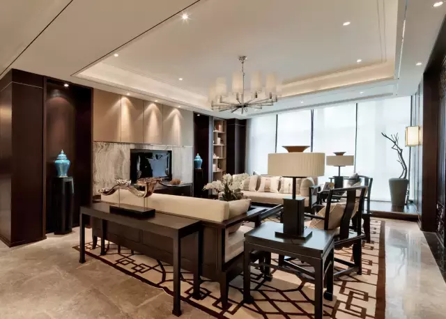 160㎡现代中式, 餐桌的台面太赞了!