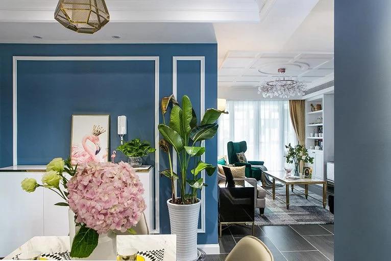 只是把沙发墙刷成蓝色, 125㎡三居走红小区, 朋友踏破门槛来参观!