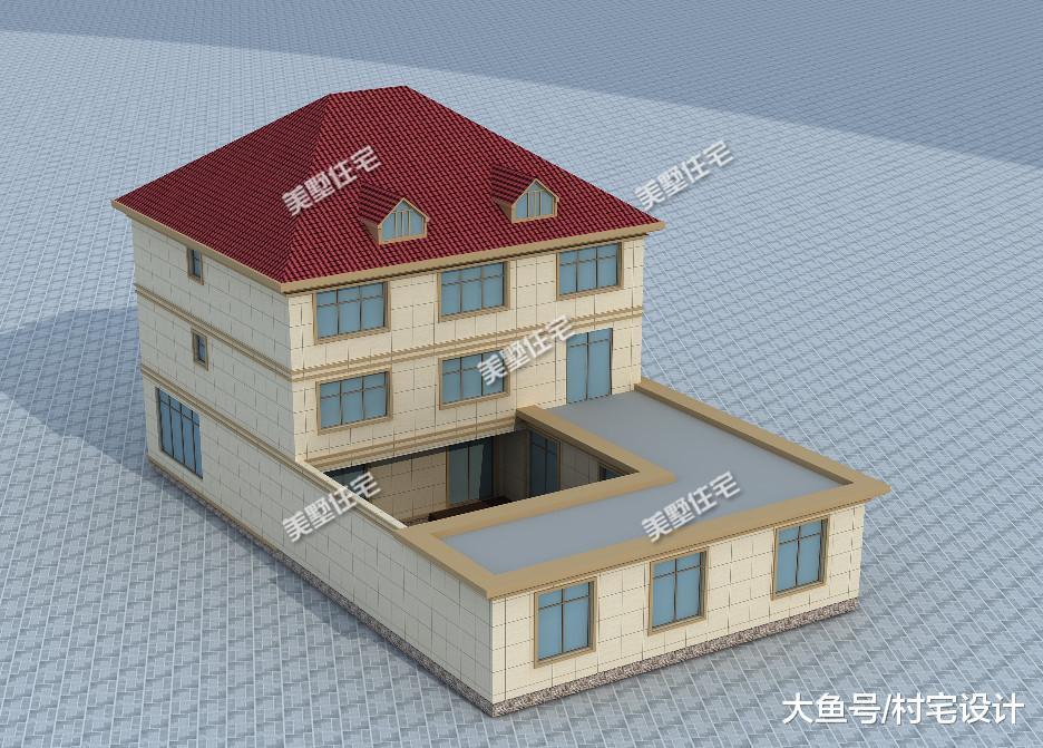 三层简欧风别墅, 8卧6卫, 40万建全村最美别墅!