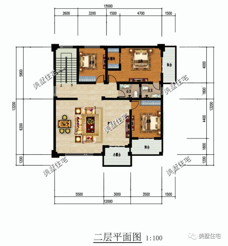 6款开间12米农村别墅, 户型方正布局合理, 看你喜欢哪套?