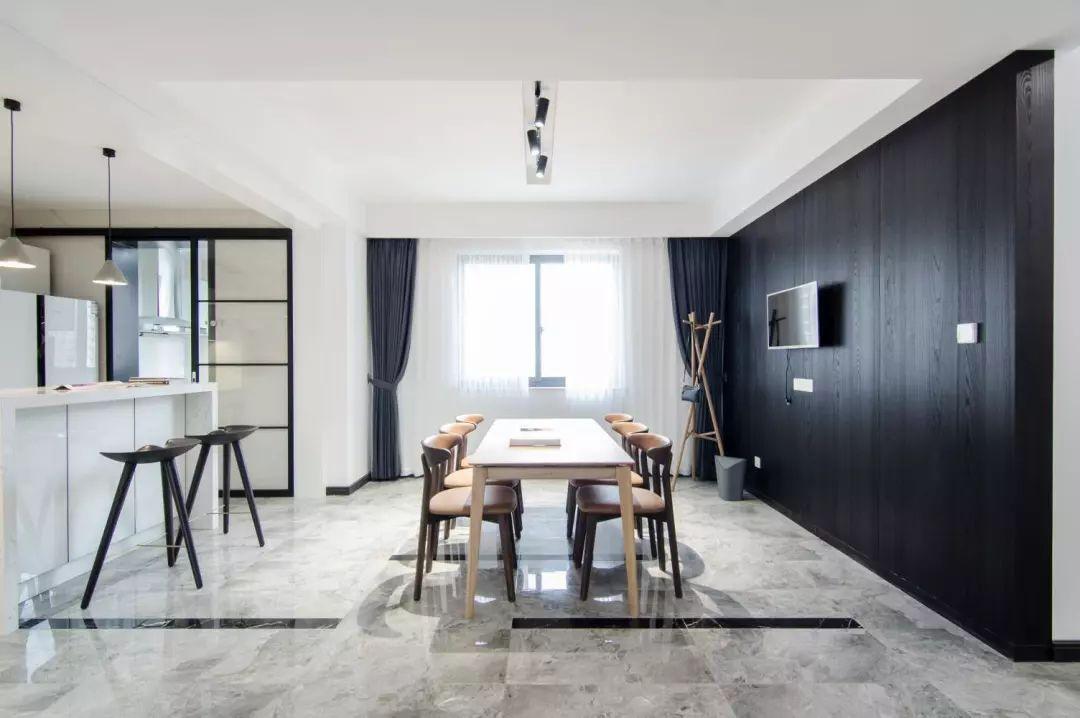 275㎡现代简约, 黑与白的交织, 装修轻奢的档次!