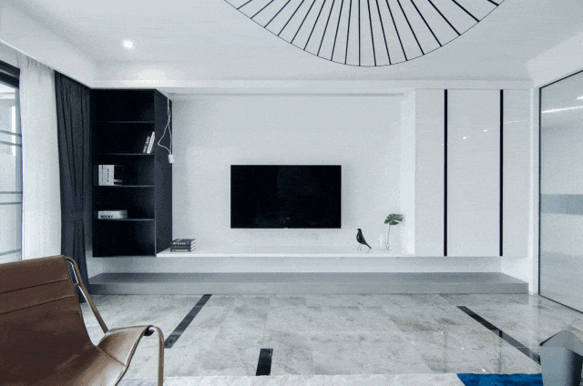 275㎡现代简约, 黑与白的交织, 装修轻奢的档次!