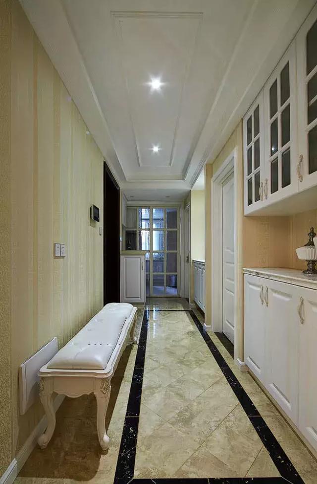 89㎡现代欧式, 书桌装在飘窗上, 大理石橱柜真上档次!