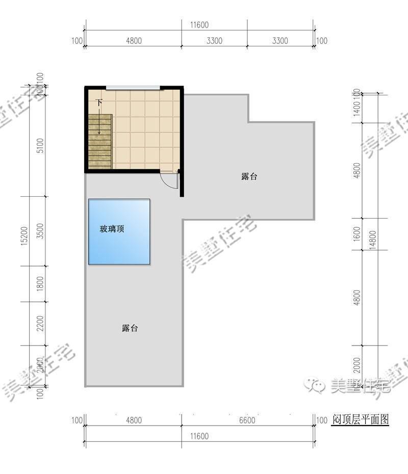 11X12米现代两层别墅, 老人房+玻璃屋顶, 28万搞定!