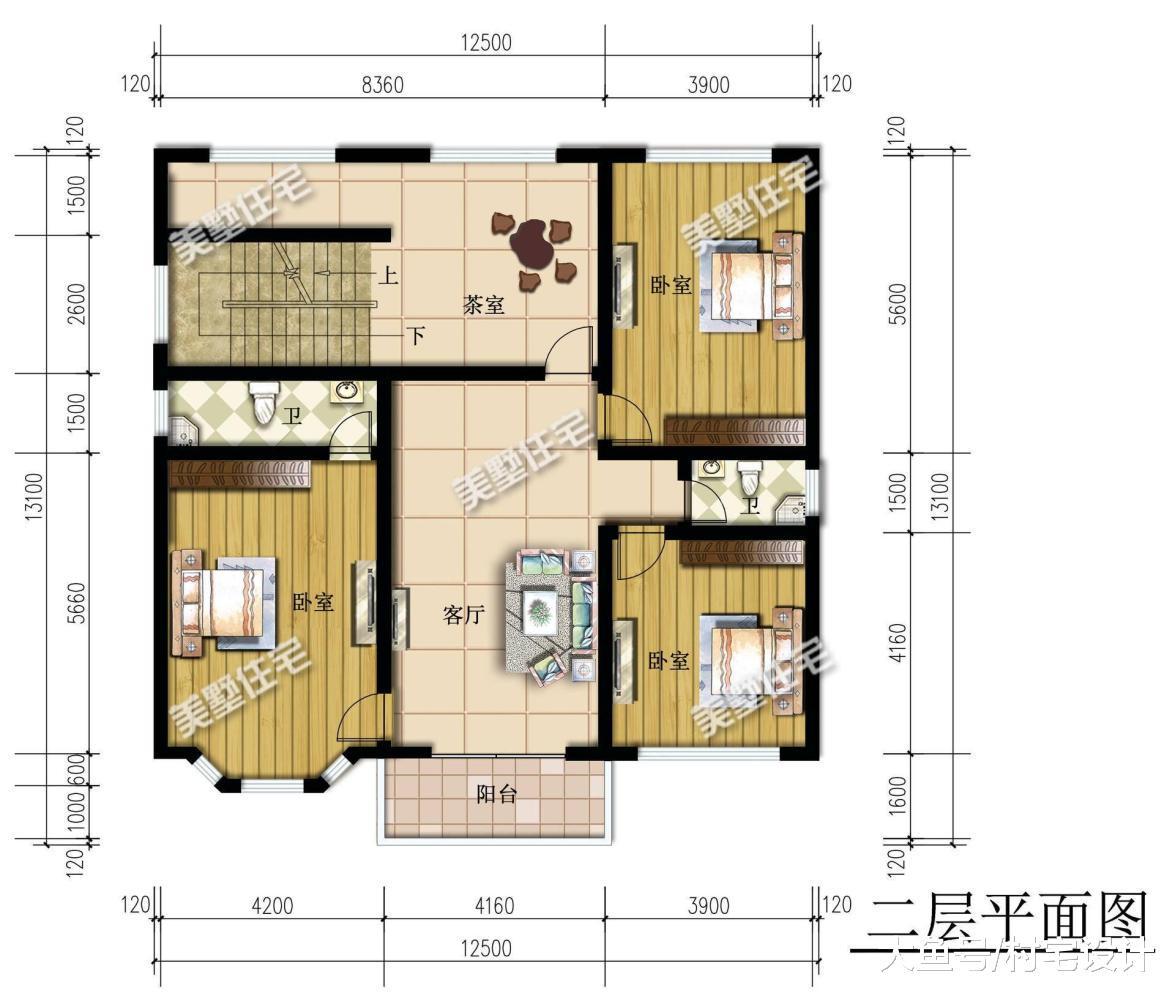 三层简欧风别墅, 8卧6卫, 40万建全村最美别墅!